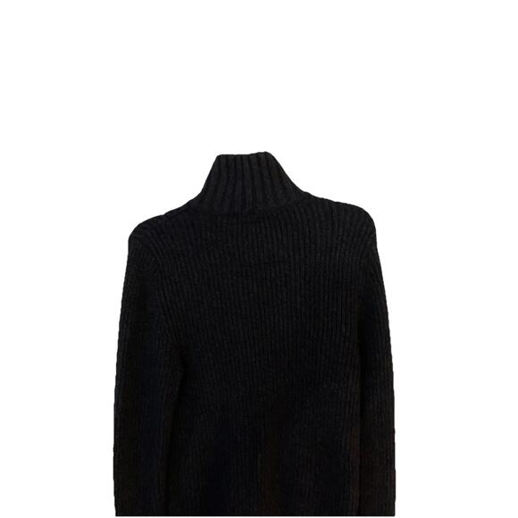 Y2k Abercrombie Fitch 1/2 Zip Sweater Slim L Fisherman Pullover Gray Green Logo - Picture 9 of 11